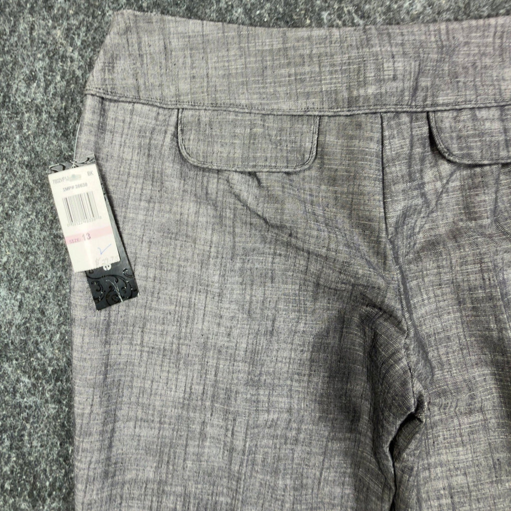my michelle Y2K Dress Pants Juniors 13 Gray Cotton Blend Wide Leg NWT - take2supply