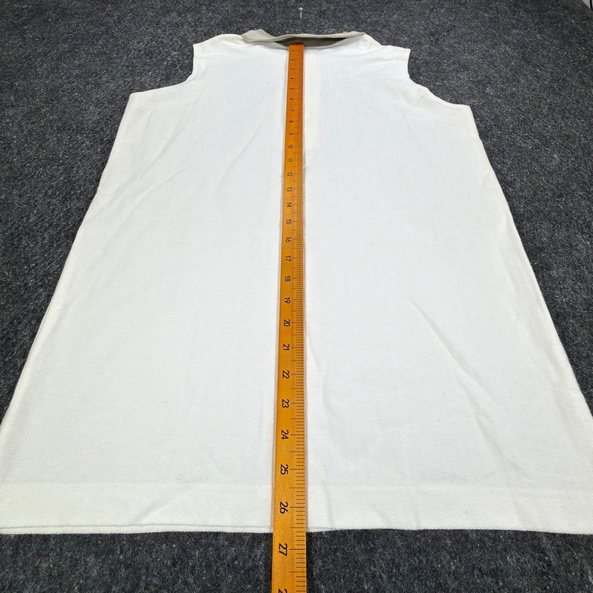 Dunbrooke Vintage Sleeveless Polo Shirt Women M Ivory Cotton New Made in USA - take2supply