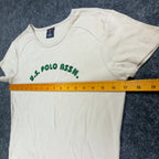 U.S. Polo Assn. Vintage Style Tee Women Medium Beige Cotton Logo Shirt New - take2supply