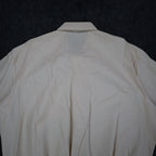 Fulton Street Shirt Works Polo Mens 2X Vintage 90s Cream Banded Bottom USA Made - take2supply