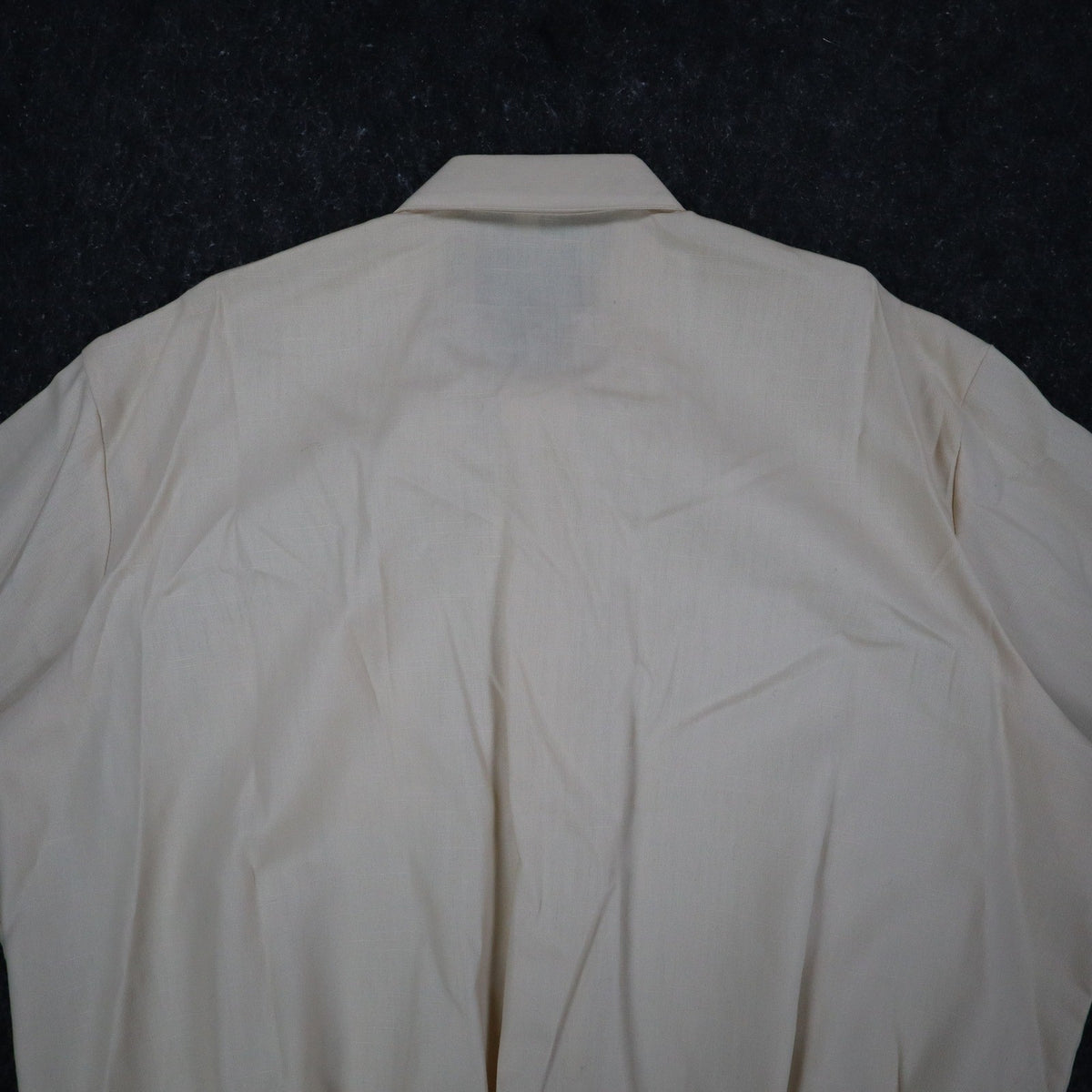 Fulton Street Shirt Works Polo Mens 2X Vintage 90s Cream Banded Bottom USA Made - take2supply