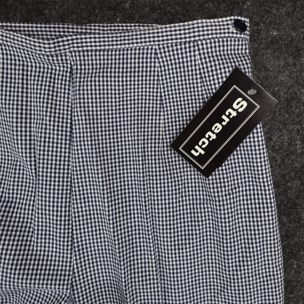 Southern Lady Gingham Pants Womens 8 Navy Blue White Check Stretch High Rise NEW - take2supply