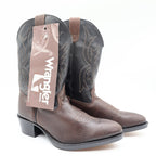 Wrangler Vintage Western Cowboy Boots Childrens 1.5 Brown Black Leather NWT - take2supply