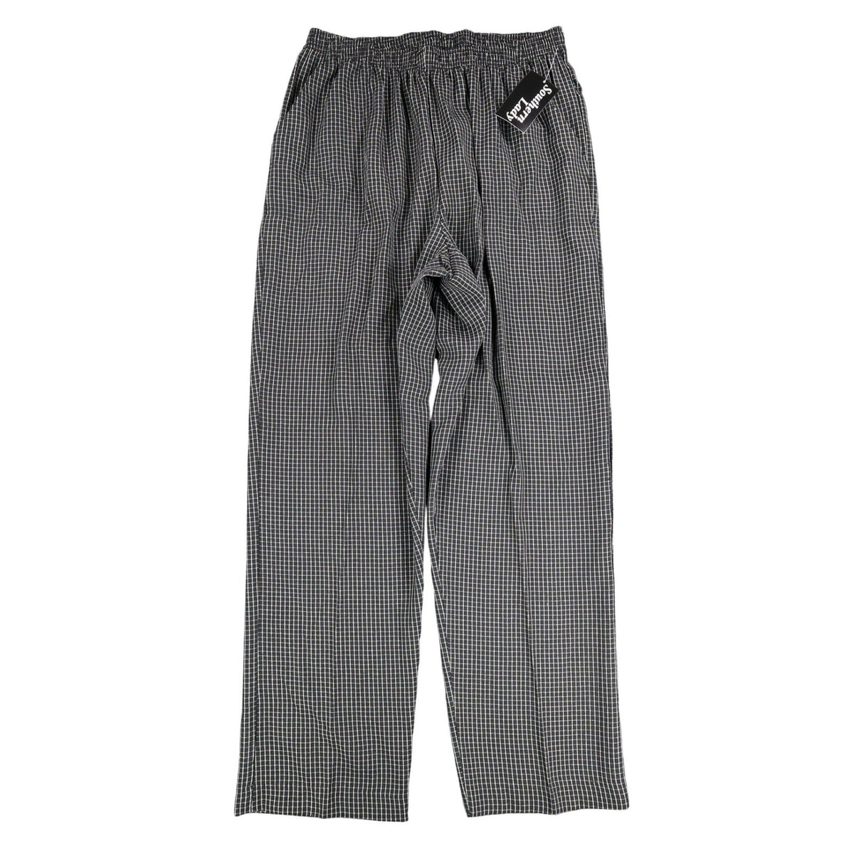 Southern Lady Pants Womens Large Black White Grid Check Elastic Waist NWT NOS - take2supply