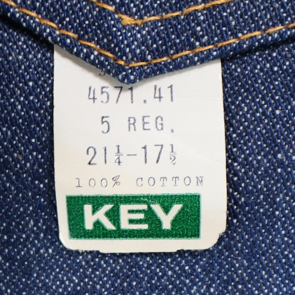 Key Vintage 70s Bell Bottom Jeans Kids 5 Reg Indigo Nu-Weave Denim Deadstock NOS - take2supply