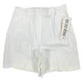 On The Verge 90s Vintage Pleated Shorts Womens 12 White Cotton NWT Made in USA - take2supply