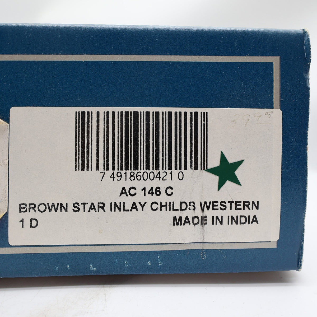 Acme Western Boots Childs 1 D Brown Star Inlay Leather New In Box Vintage Style - take2supply