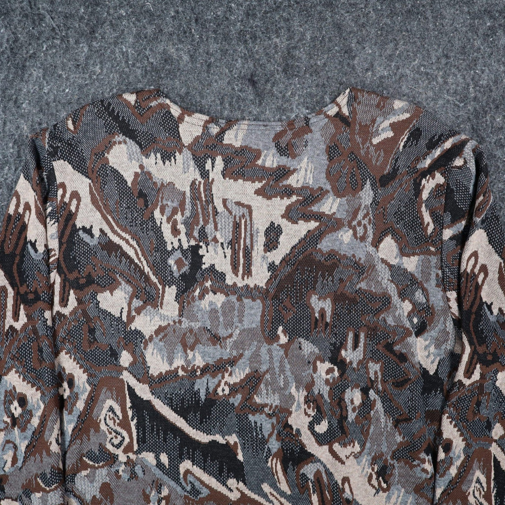 Bend Over Levi Strauss Top Womens Large Vintage 90s Brown Abstract Knit NWT USA - take2supply