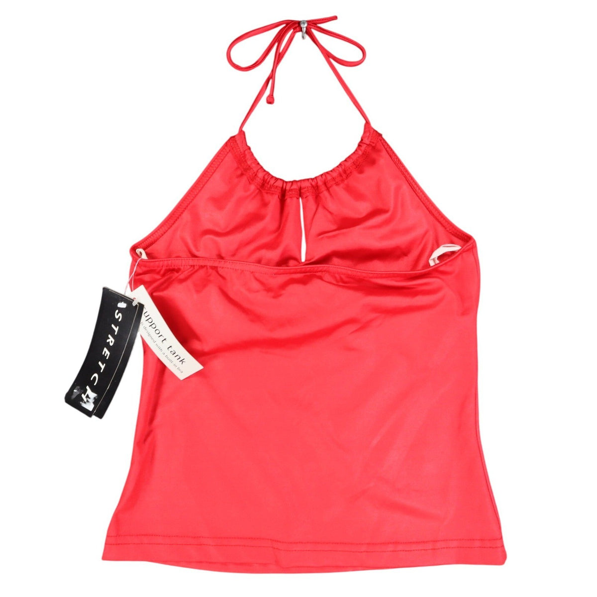 A. Byer Halter Support Tank Womens Medium Y2K Red Stretch Built-in Bra USA NWT - take2supply