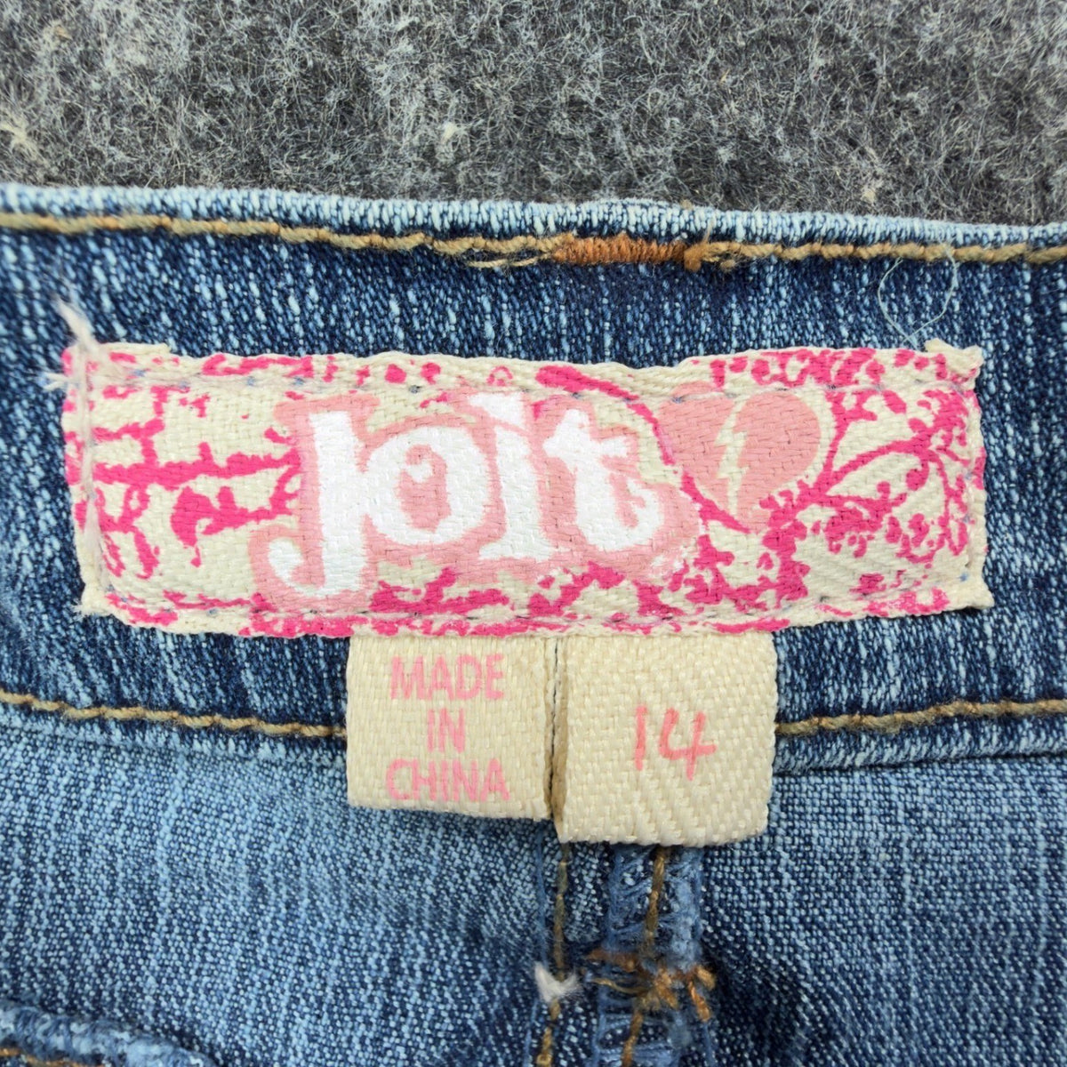 Jolt Y2K Butterfly Denim Skirt Girls 14 Blue Tiered Ruffle NWT - take2supply