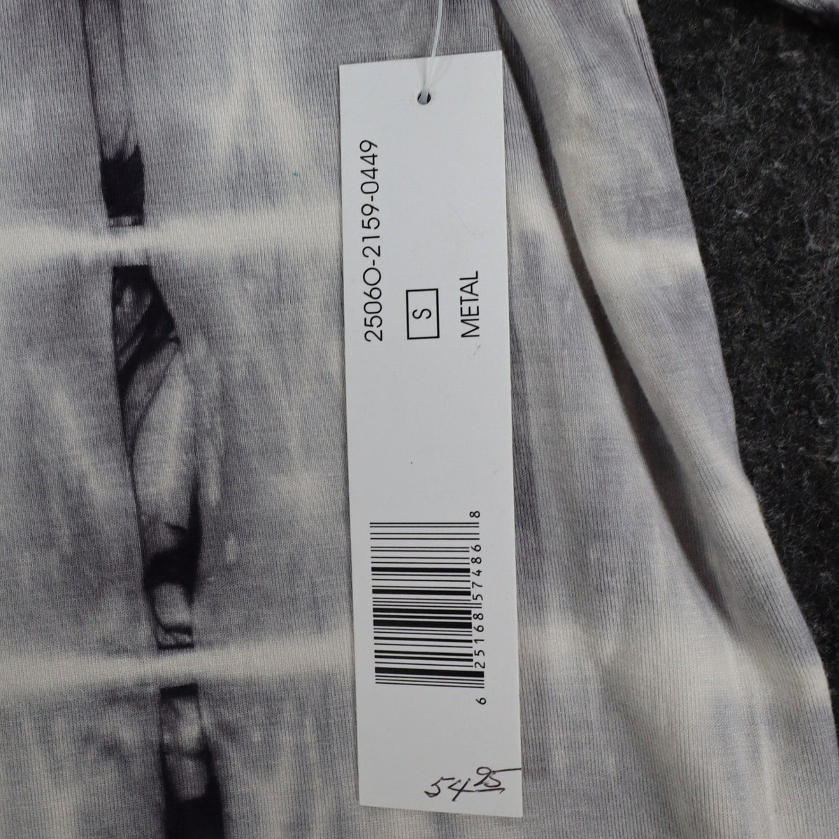 Tribal Cold Shoulder Top Womens Small Gray White Tie Dye Rayon Stretch V-Neck - take2supply