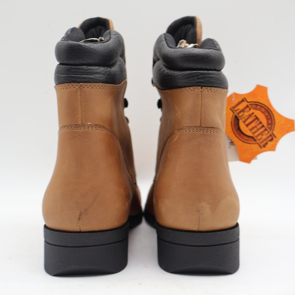 Laredo 551 Lace Up Western Boots Womens 8.5 Brown Leather Kiltie Deadstock - take2supply