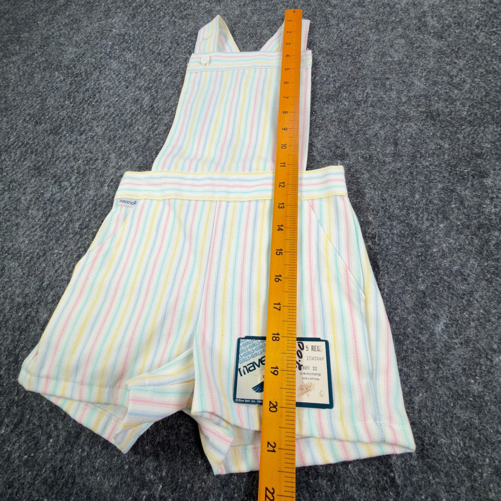 Maverick 1980s Vintage Striped Shortalls Girls 5 Pastel Multi NWT - take2supply