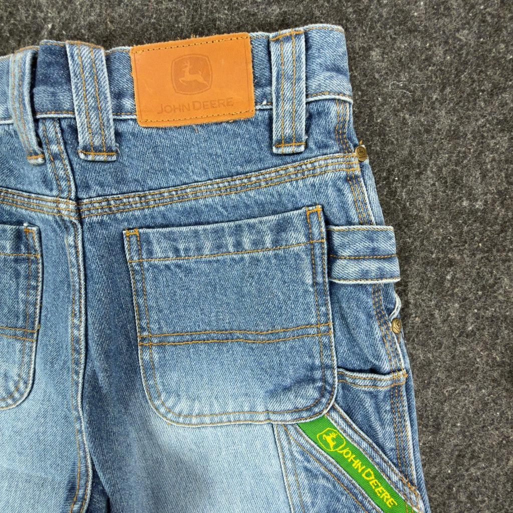 John Deere Y2K Carpenter Denim Shorts Boys 8 Stone Wash NWT Rugged Workwear - take2supply
