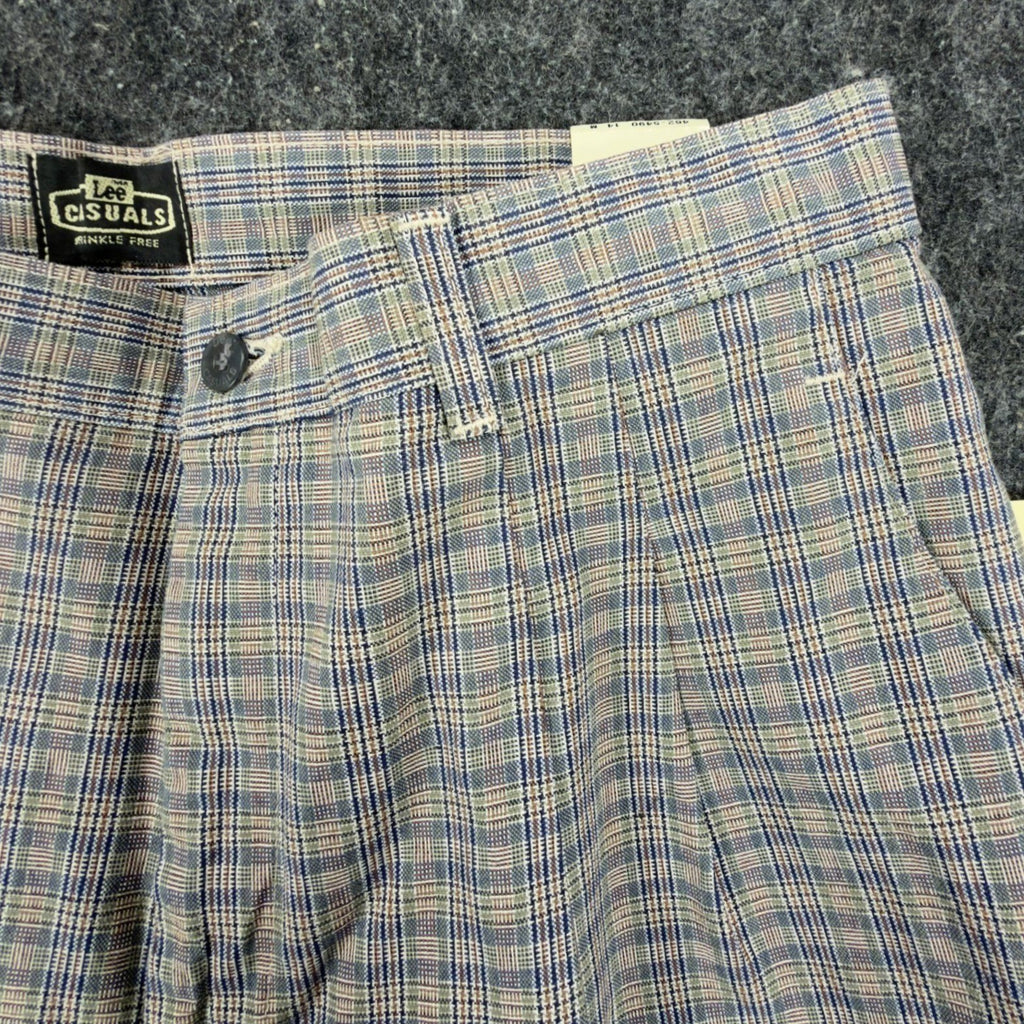 Vintage Lee Casuals Pleated Shorts Womens 14 Medium Plaid Cotton NWT 90s - take2supply