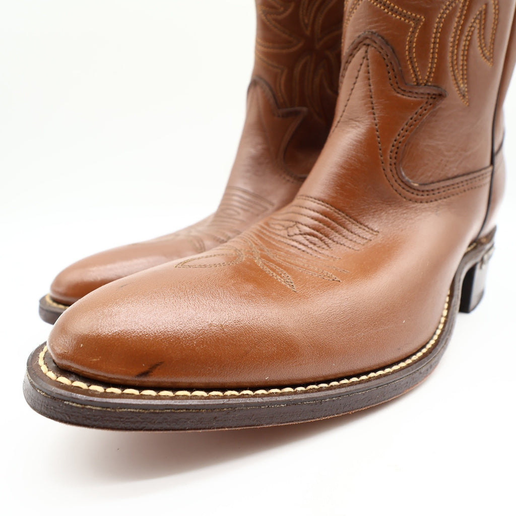 Laredo Vintage 90s Western Boots Mens 8 D Tan Brown Leather Cowboy 2786 NIB - take2supply