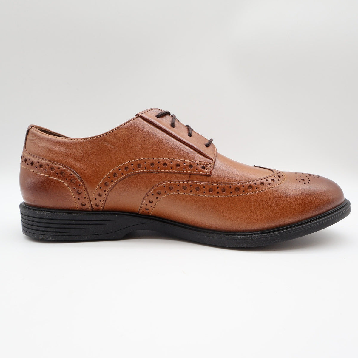Hush Puppies Shepsky WT Oxford Mens 9.5 Dark Tan Leather Wingtip - take2supply