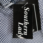Southern Lady Pants Womens 14 Navy White Gingham Cotton Stretch Side Zip NWT NOS - take2supply