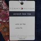 Tommy Hilfiger Jeans Womens 8 Vintage 2000s Low Rise Stretch Blue Floral Belt - take2supply