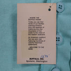 Buffalo Shirts Henley M Mens Aqua Blue Long Sleeve Skier Graphic Waffle Knit NWT - take2supply