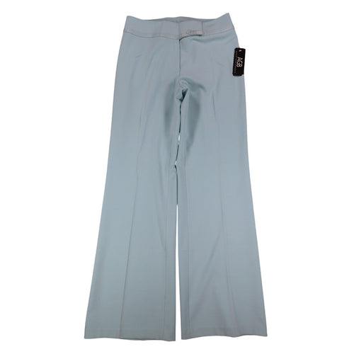 Pale blue AGB flared pants, full front view with hangtag
