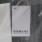 Domani Collection Dress Shirt Mens 16.5 34/35 Grey Grid French Cuff Contrast - take2supply