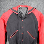 Howe Varsity Jacket Mens Large Vintage Black Red Wool Sailor Collar USA Made CJ4 - take2supply