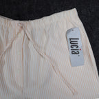 Lucia Seersucker Shorts Womens Small Vintage 90s Peach Striped Deadstock USA - take2supply