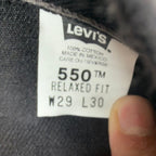 Levi's Vintage 90s 550 Relaxed Fit Jeans Mens 29x30 Black Denim NOS NWT - take2supply
