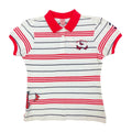 U.S. Polo Assn. Y2K Butterfly Stripe Polo Shirt Girls L White NWT C410 - take2supply