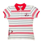 U.S. Polo Assn. Y2K Butterfly Stripe Polo Shirt Girls L White NWT C410 - take2supply