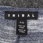Tribal Top Womens Small New Ink Blue Space Dye Back Pleat Long Sleeve Knit C1101 - take2supply