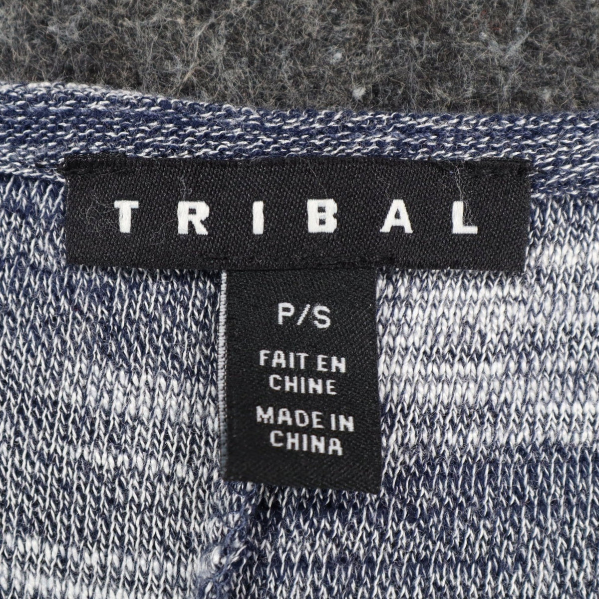 Tribal Top Womens Small New Ink Blue Space Dye Back Pleat Long Sleeve Knit C1101 - take2supply