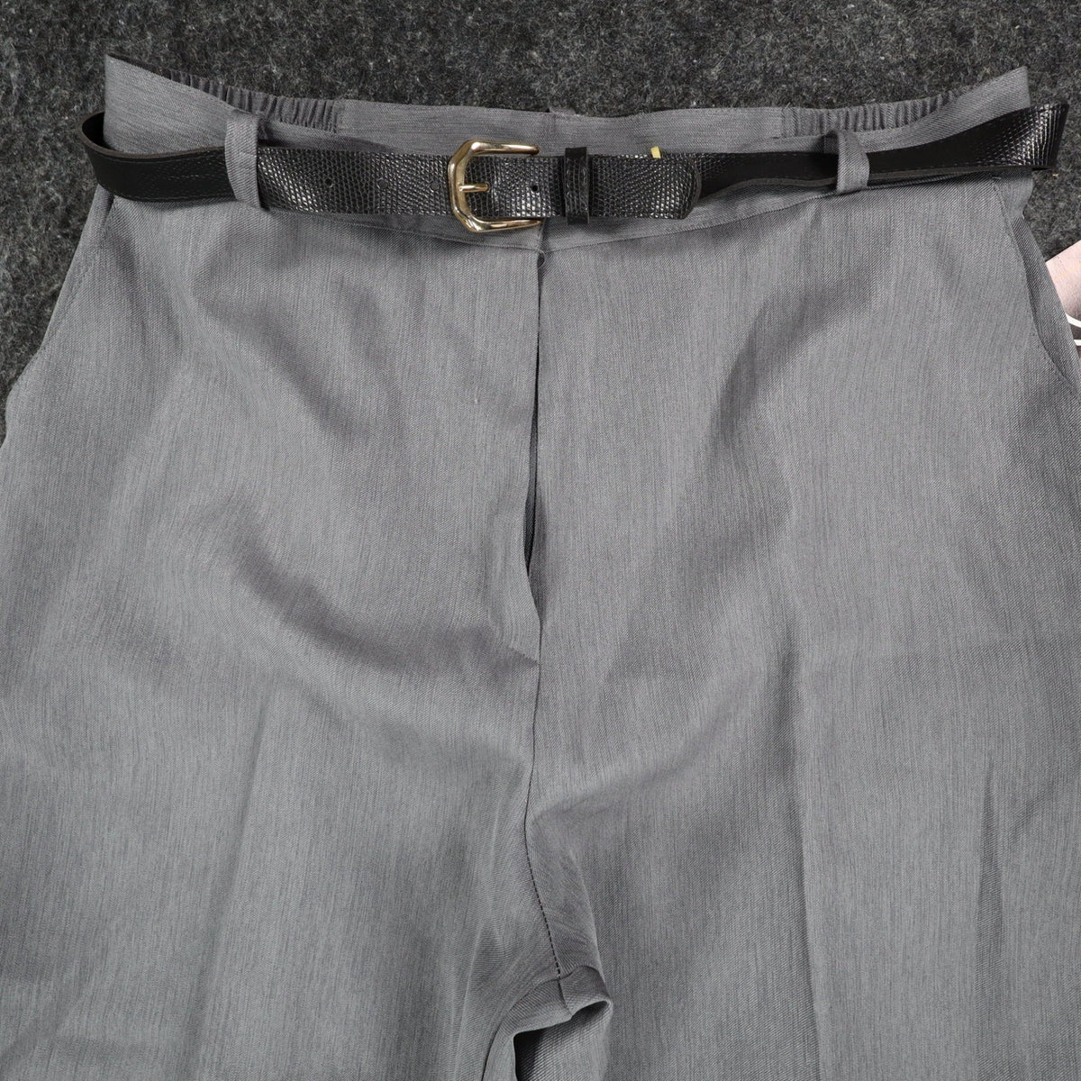 Sara Michelle Pants Womens 18 Gray Belted High Rise Dress Trousers USA NWT NOS - take2supply