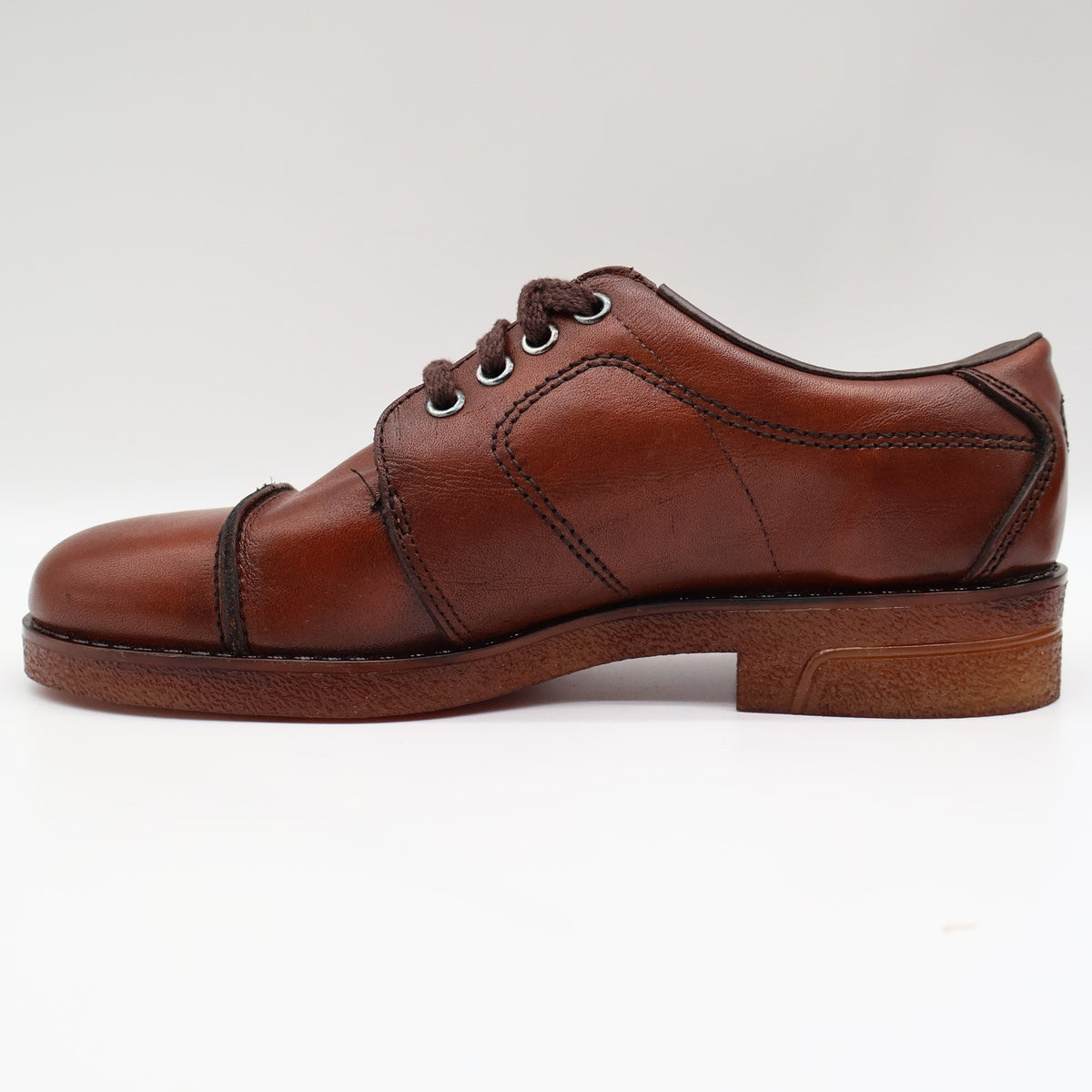 Walker Vintage Oxford Shoes Mens 6 D Brown Leather Deadstock Made in USA 2846 - take2supply
