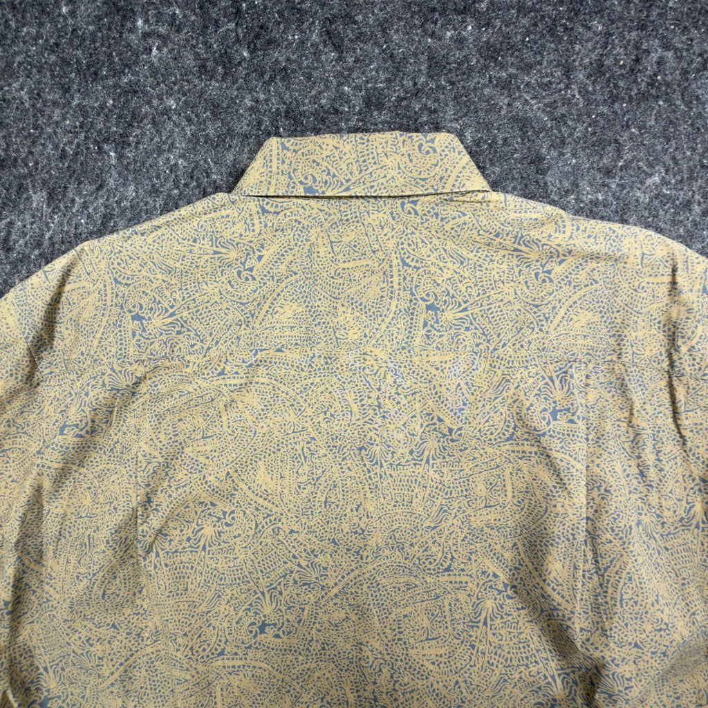 Geoffrey Beene Modern Paisley Button Up Mens Medium Tan Cotton NWT - take2supply
