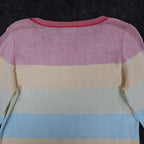 Variations Sweater Womens Large Multi Pastel Striped 3/4 Sleeve Cotton V1860 - take2supply