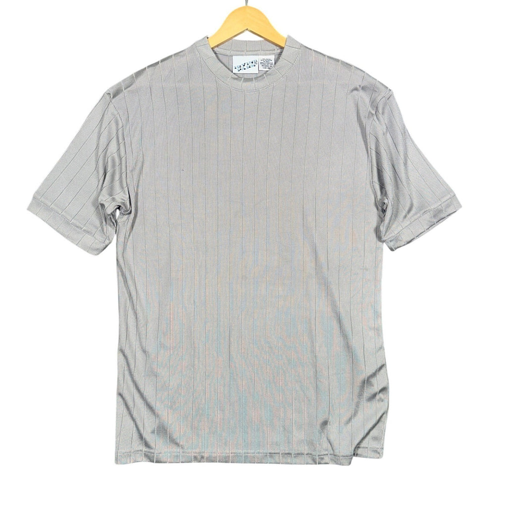 IRVINE PARK Mens Gray Vertical Stripe Short Sleeve T-Shirt Size L XL - take2supply
