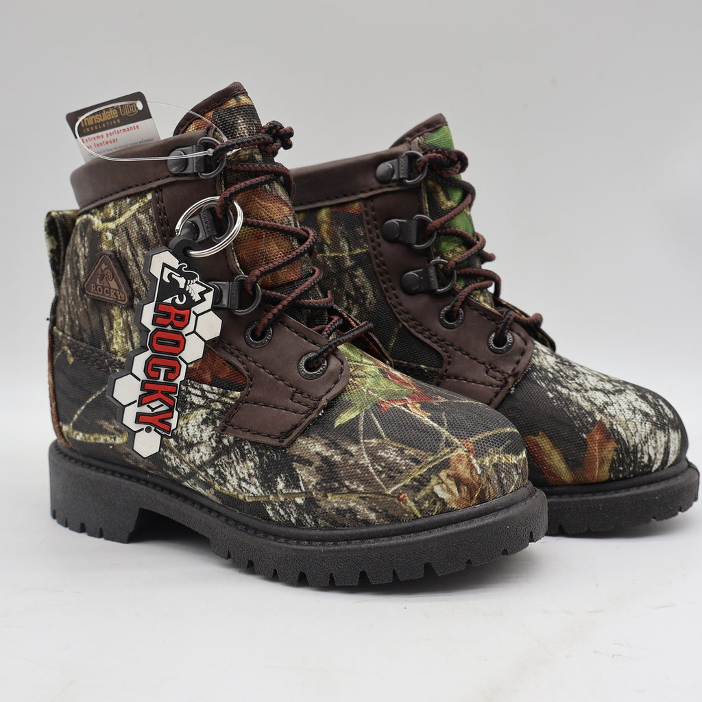 Rocky Bear Claw Boots Kids 10W Brown Camo Thinsulate Hunting Outdoor FQ0003410 - take2supply