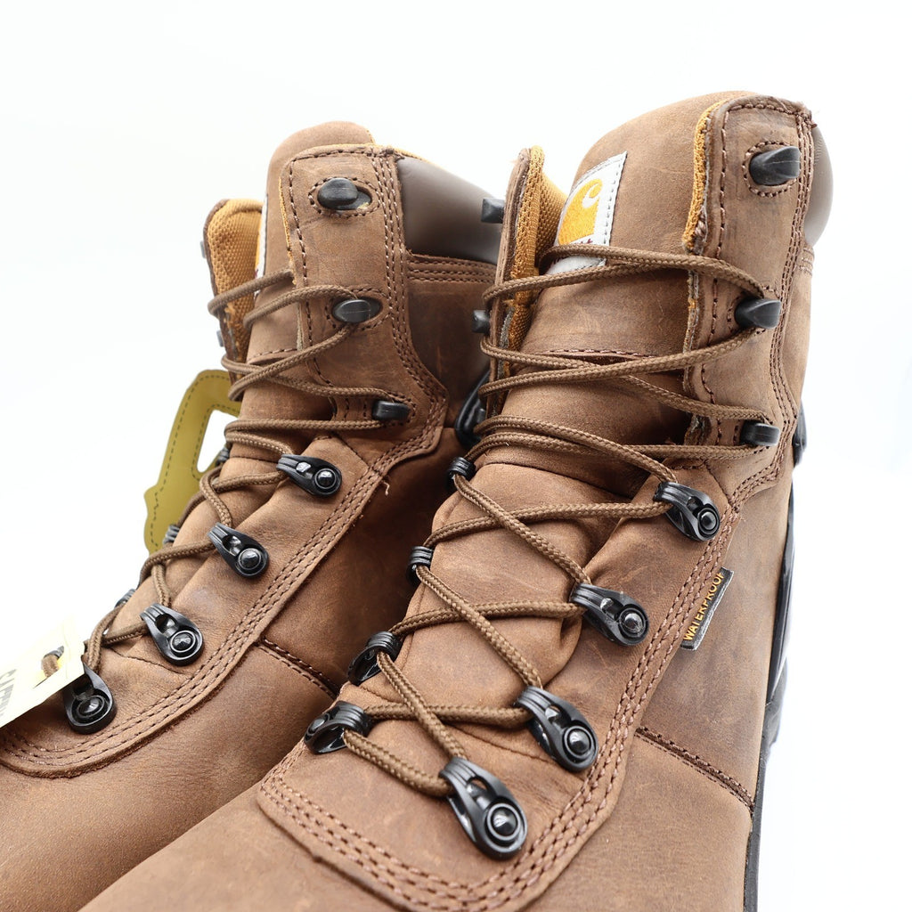 Carhartt Work Boots Mens 8.5 M Brown Leather Waterproof 6" Hiker Safety Toe NIB - take2supply