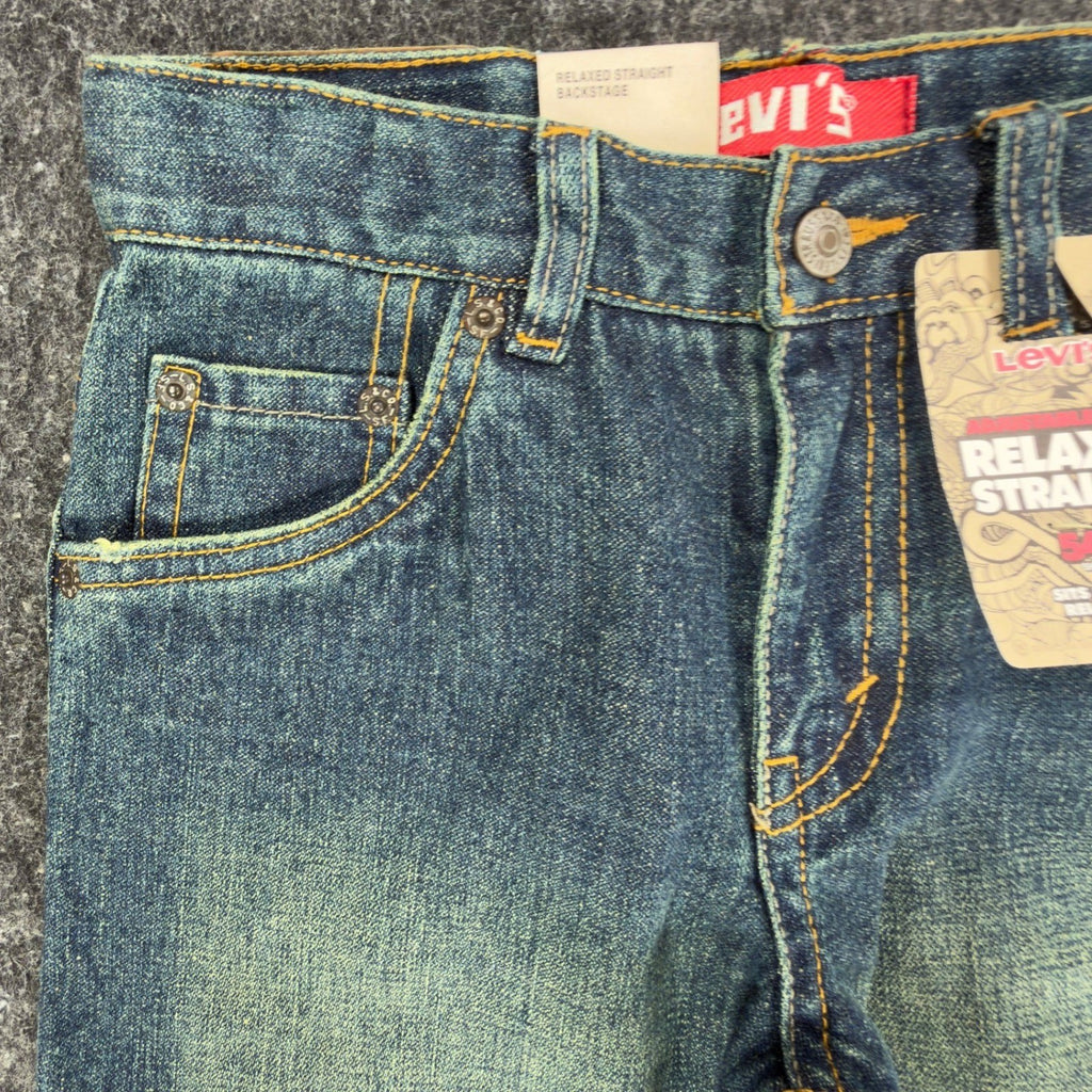 Levi's Y2K 549 Relaxed Straight Shorts Boys 7 Blue Denim NWT Adjustable Waist - take2supply