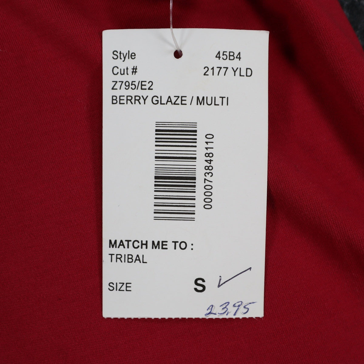 Links Top Womens Small Red Beaded Keyhole Neckline 3/4 Sleeve Cotton Spandex - take2supply