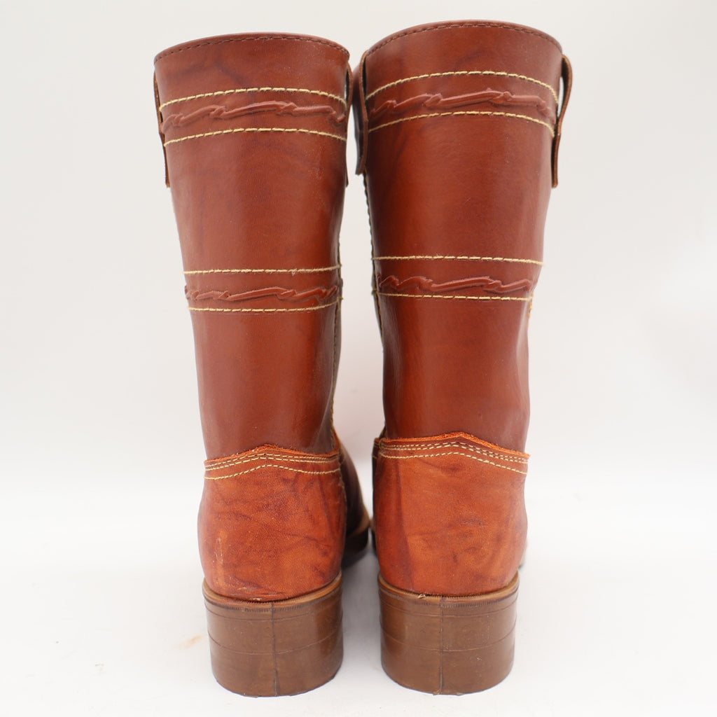 Acme Vintage Cowboy Boots Mens 5.5 D Tan Leather Western Square Toe 2418 USA - take2supply