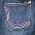 Tommy Hilfiger Jeans Womens 10 Y2K Blue Stretch Low Rise Slim Floral Belt C789 - take2supply