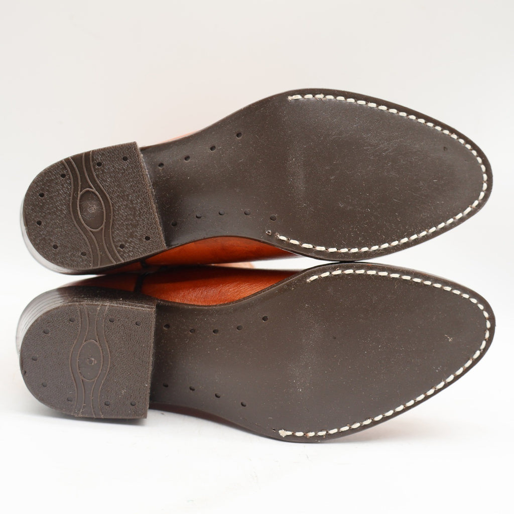 Laredo Western Boots Boys 2.5 D Vintage 90s Rust Leather Made in USA Deadstock - take2supply