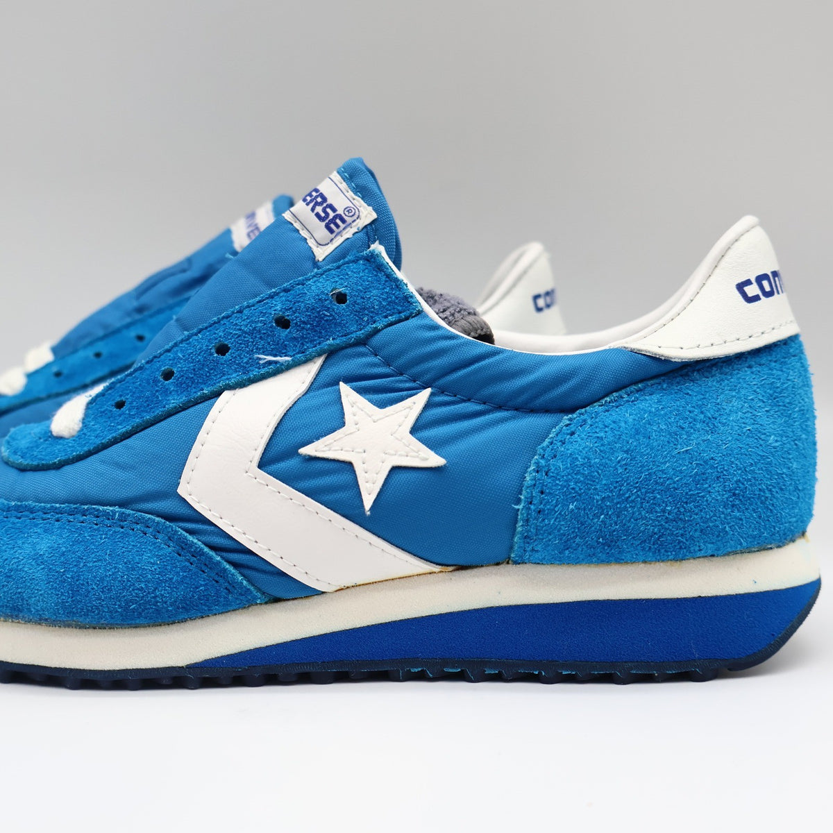 Converse Road Star Sneakers Boys Size 4 Vintage 80s Blue White Deadstock 28694 - take2supply