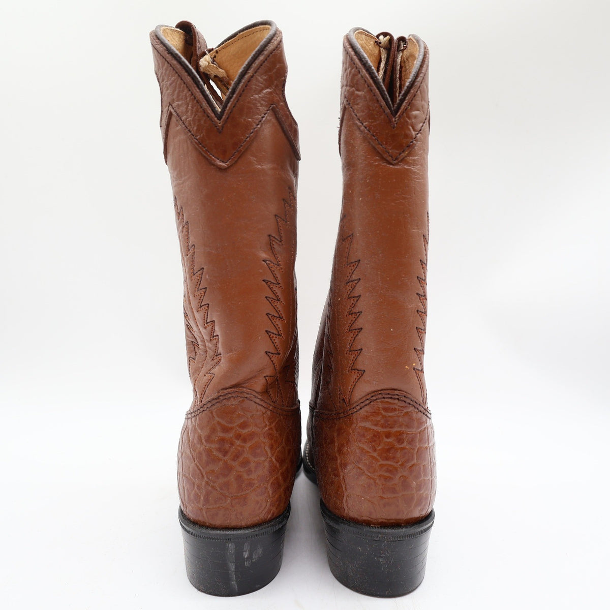Laredo Tan Bullhide Western Boots Boys 2D Tan Leather NWT Deadstock CB293 - take2supply