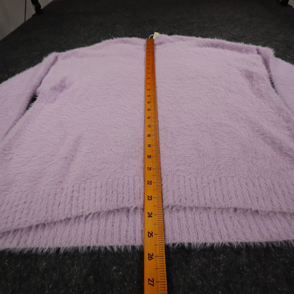 Hem & Thread Weekend Sweater Womens Large Lavender Fuzzy Eyelash Knit 31351 - take2supply
