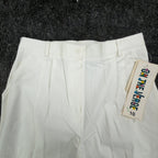 ON THE VERGE Vintage 90s Pleated Shorts Women 10 White Cotton Blend NWT USA - take2supply