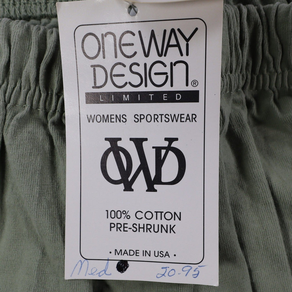 One Way Design Limited Shorts Womens Medium Vintage 90s Sage Green Cotton USA - take2supply